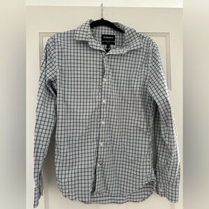 Bonobos White Shirt with Blue Windowpane Check